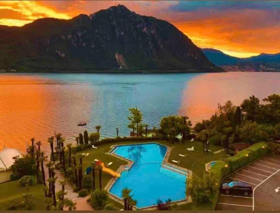 Appartamento Con Piscina E Sauna Bissone Exterior photo